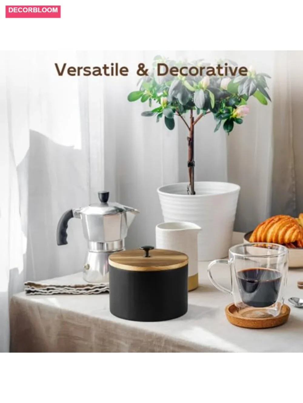 Solid Wood Coffee Filter Holder for Counter with Knob